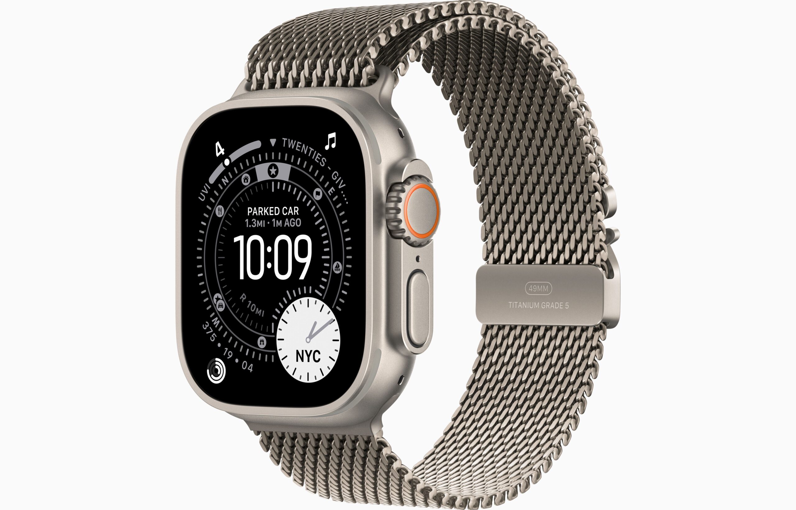 Apple Watch Ultra 3 Natural Titanium - Milanese Loop - Titanium Natural